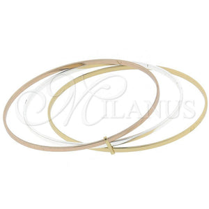 Oro Laminado Trio Bangle, Gold Filled Style Polished, Tricolor, 07.63.0162.06 (08 MM Thickness, Size 6 (2.75 Diameter))
