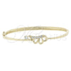 Oro Laminado Individual Bangle, Gold Filled Style Butterfly Design, with White Cubic Zirconia, Polished, Golden Finish, 07.156.0011 (08 MM Thickness, Size 4 (2.25 Diameter))
