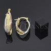 Oro Laminado Medium Hoop, Gold Filled Style Twist Design, Diamond Cutting Finish, Tricolor, 5.156.025.1
