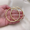Oro Laminado Extra Large Hoop, Gold Filled Style Hollow Design, Diamond Cutting Finish, Golden Finish, 5.139.008.70