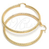 Oro Laminado Extra Large Hoop, Gold Filled Style Hollow Design, Diamond Cutting Finish, Golden Finish, 5.139.008.70