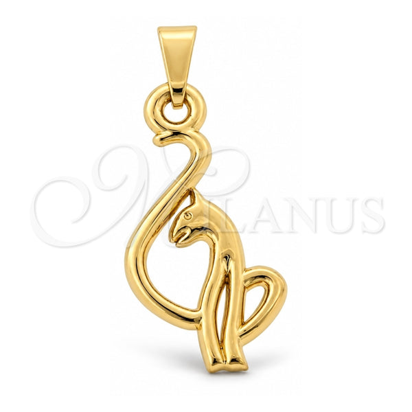 Oro Laminado Fancy Pendant, Gold Filled Style Dolphin Design, Polished, Golden Finish, 05.16.0149