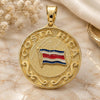 Oro Laminado Fancy Pendant, Gold Filled Style Enamel Finish, Golden Finish, 05.16.0155