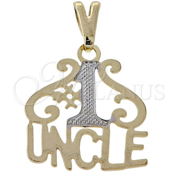 Oro Laminado Fancy Pendant, Gold Filled Style Polished, Two Tone, 05.16.0162