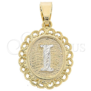 Oro Laminado Fancy Pendant, Gold Filled Style Polished, Two Tone, 05.16.0165