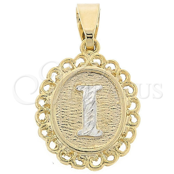 Oro Laminado Fancy Pendant, Gold Filled Style Polished, Two Tone, 05.16.0165
