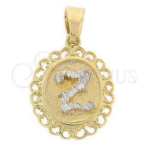 Oro Laminado Fancy Pendant, Gold Filled Style Polished, Two Tone, 05.16.0166