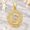 Oro Laminado Fancy Pendant, Gold Filled Style Polished, Two Tone, 05.16.0167