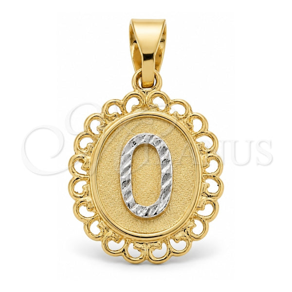 Oro Laminado Fancy Pendant, Gold Filled Style Polished, Two Tone, 05.16.0170