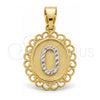Oro Laminado Fancy Pendant, Gold Filled Style Polished, Two Tone, 05.16.0170