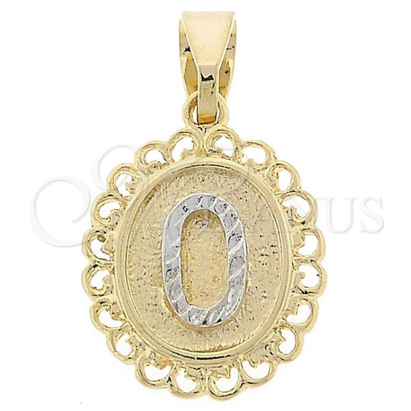 Oro Laminado Fancy Pendant, Gold Filled Style Polished, Two Tone, 05.16.0170