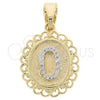 Oro Laminado Fancy Pendant, Gold Filled Style Polished, Two Tone, 05.16.0170