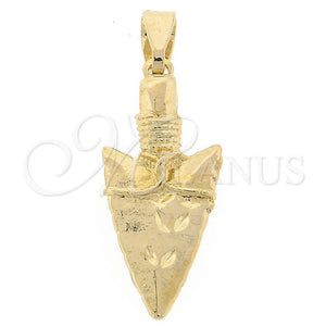 Oro Laminado Fancy Pendant, Gold Filled Style Polished, Two Tone, 05.16.0171