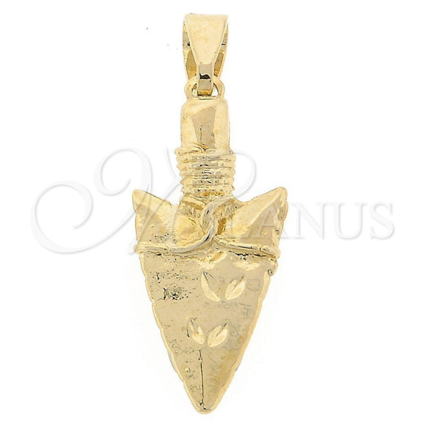 Oro Laminado Fancy Pendant, Gold Filled Style Polished, Two Tone, 05.16.0171