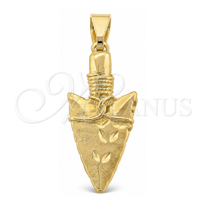 Oro Laminado Fancy Pendant, Gold Filled Style Polished, Two Tone, 05.16.0171