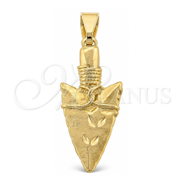 Oro Laminado Fancy Pendant, Gold Filled Style Polished, Two Tone, 05.16.0171