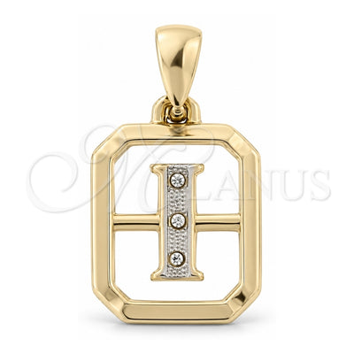 Oro Laminado Fancy Pendant, Gold Filled Style Polished, Two Tone, 05.16.0177