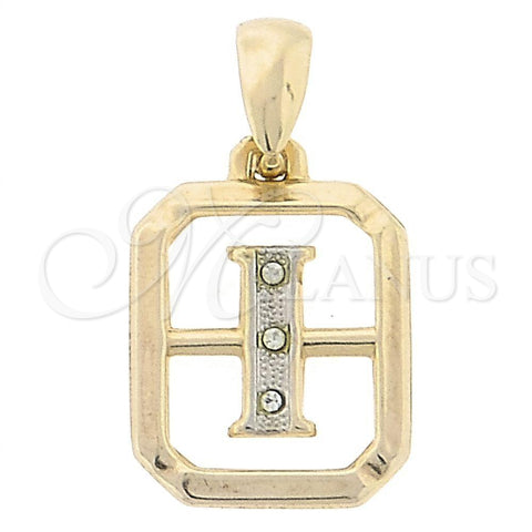 Oro Laminado Fancy Pendant, Gold Filled Style Polished, Two Tone, 05.16.0177
