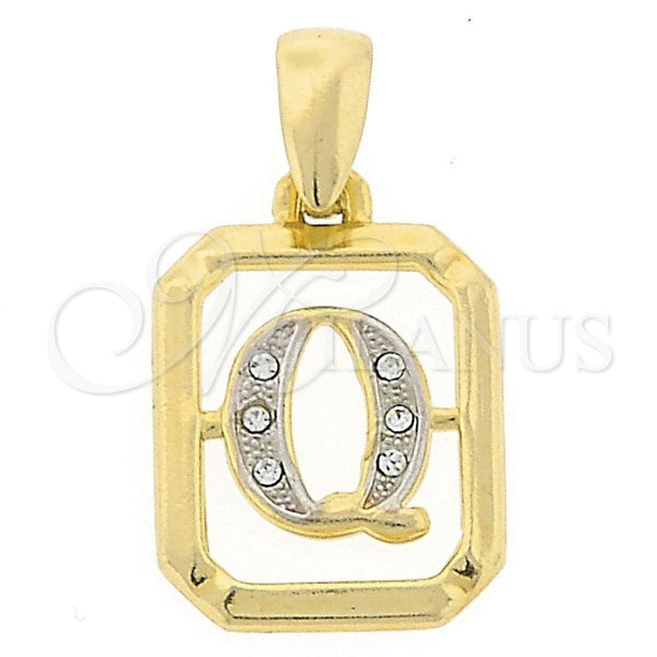 Oro Laminado Fancy Pendant, Gold Filled Style Polished, Two Tone, 05.16.0178