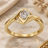 Oro Laminado Multi Stone Ring, Gold Filled Style Solitaire Design, with White Cubic Zirconia, Polished, Golden Finish, 5.166.024.09 (Size 9)