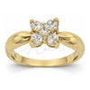 Oro Laminado Multi Stone Ring, Gold Filled Style Flower Design, with White Cubic Zirconia, Polished, Golden Finish, 5.166.016.07 (Size 7)