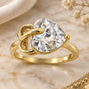 Oro Laminado Multi Stone Ring, Gold Filled Style Heart Design, with White Cubic Zirconia, Polished, Golden Finish, 5.167.017.07 (Size 7)