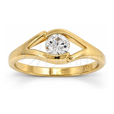 Oro Laminado Multi Stone Ring, Gold Filled Style with White Cubic Zirconia, Polished, Golden Finish, 5.165.031.07 (Size 7)
