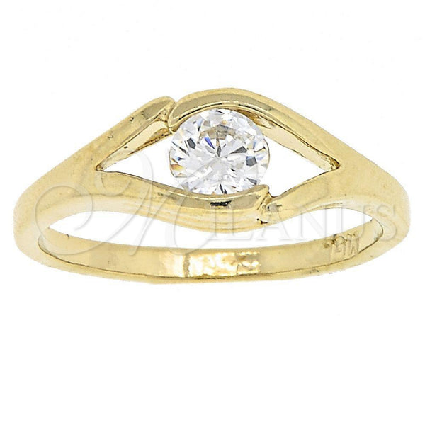 Oro Laminado Multi Stone Ring, Gold Filled Style with White Cubic Zirconia, Polished, Golden Finish, 5.165.031.07 (Size 7)