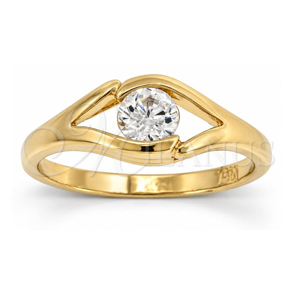 Oro Laminado Multi Stone Ring, Gold Filled Style with White Cubic Zirconia, Polished, Golden Finish, 5.165.031.08 (Size 8)