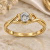 Oro Laminado Multi Stone Ring, Gold Filled Style Solitaire Design, with White Cubic Zirconia, Polished, Golden Finish, 5.166.023.07 (Size 7)