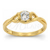 Oro Laminado Multi Stone Ring, Gold Filled Style Solitaire Design, with White Cubic Zirconia, Polished, Golden Finish, 5.166.023.07 (Size 7)