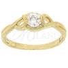 Oro Laminado Multi Stone Ring, Gold Filled Style Solitaire Design, with White Cubic Zirconia, Polished, Golden Finish, 5.166.023.07 (Size 7)