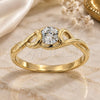 Oro Laminado Multi Stone Ring, Gold Filled Style Solitaire Design, with White Cubic Zirconia, Polished, Golden Finish, 5.166.023.09 (Size 9)