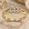 Oro Laminado Multi Stone Ring, Gold Filled Style with White Cubic Zirconia, Polished, Golden Finish, 5.167.027.07 (Size 7)