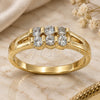 Oro Laminado Multi Stone Ring, Gold Filled Style with White Cubic Zirconia, Polished, Golden Finish, 5.167.027.08 (Size 8)