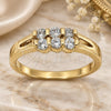 Oro Laminado Multi Stone Ring, Gold Filled Style with White Cubic Zirconia, Polished, Golden Finish, 5.167.027.09 (Size 9)
