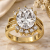 Oro Laminado Multi Stone Ring, Gold Filled Style Cluster Design, with White Cubic Zirconia, Polished, Golden Finish, 5.167.015.10 (Size 10)