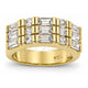 Oro Laminado Multi Stone Ring, Gold Filled Style with White Cubic Zirconia, Polished, Golden Finish, 5.054.015.09 (Size 9)