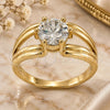 Oro Laminado Multi Stone Ring, Gold Filled Style with White Cubic Zirconia, Polished, Golden Finish, 5.167.003.08 (Size 8)