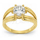 Oro Laminado Multi Stone Ring, Gold Filled Style with White Cubic Zirconia, Polished, Golden Finish, 5.167.003.08 (Size 8)