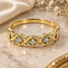 Oro Laminado Multi Stone Ring, Gold Filled Style with White Cubic Zirconia, Polished, Golden Finish, 5.174.023.08 (Size 8)