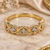 Oro Laminado Multi Stone Ring, Gold Filled Style with White Cubic Zirconia, Polished, Golden Finish, 5.174.023.09 (Size 9)