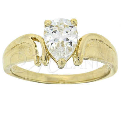 Oro Laminado Multi Stone Ring, Gold Filled Style Solitaire and Teardrop Design, with White Cubic Zirconia for wholesale, main product view