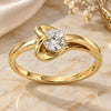 Oro Laminado Multi Stone Ring, Gold Filled Style Heart Design, with White Cubic Zirconia, Polished, Golden Finish, 5.166.029.07 (Size 7)