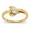 Oro Laminado Multi Stone Ring, Gold Filled Style Heart Design, with White Cubic Zirconia, Polished, Golden Finish, 5.166.029.07 (Size 7)