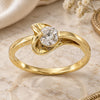 Oro Laminado Multi Stone Ring, Gold Filled Style Heart Design, with White Cubic Zirconia, Polished, Golden Finish, 5.166.029.08 (Size 8)