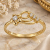 Oro Laminado Multi Stone Ring, Gold Filled Style Flower Design, with White Cubic Zirconia, Polished, Golden Finish, 5.165.033.08 (Size 8)