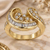 Oro Laminado Multi Stone Ring, Gold Filled Style with White Cubic Zirconia, Polished, Golden Finish, 5.054.014.07 (Size 7)
