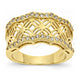 Oro Laminado Multi Stone Ring, Gold Filled Style Flower Design, with White Micro Pave, Polished, Golden Finish, 5.166.005.09 (Size 9)