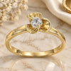 Oro Laminado Multi Stone Ring, Gold Filled Style Flower Design, with White Cubic Zirconia, Polished, Golden Finish, 5.166.025.08 (Size 8)